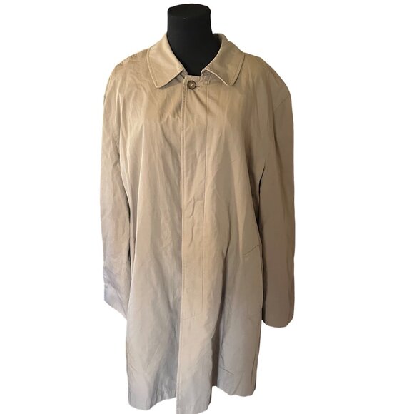 London Fog tan button up lined jacket coat size L regular - Picture 1 of 7